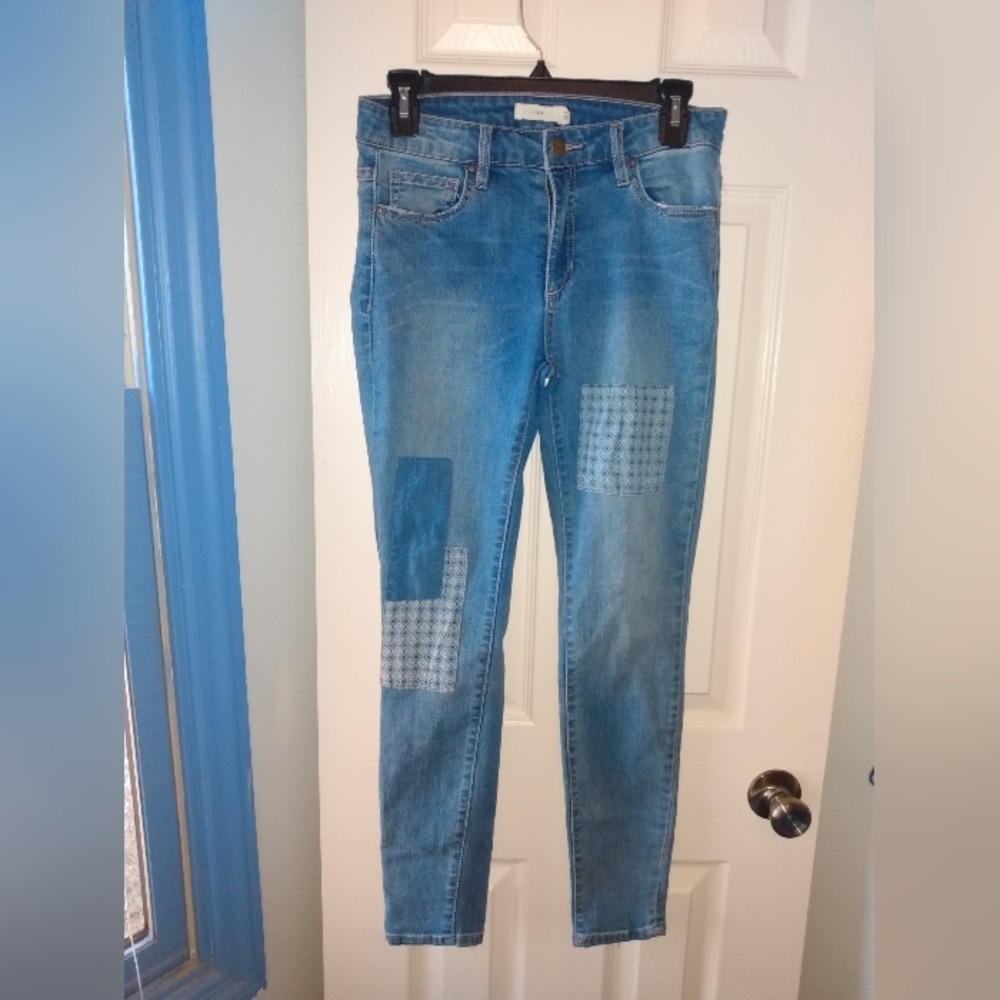 TGLA Stitch Fix | Denim Patchwork Skinny Jeans Size 27